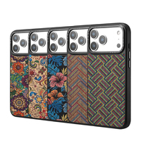 Coque de protection antichoc pour Apple iPhone 17 Pro, motif tissé brodé folklorique, étui magnétique