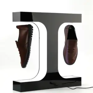 Nhà máy trực tiếp miễn phí thiết kế Acrylic LED Magnetic levitation Giày hiển thị nổi Giày hiển thị