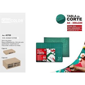 Criscolor Cutting Mat A4 300x220mm 3mm Thick Non-Slip Grid For Crafting - Product Image 1