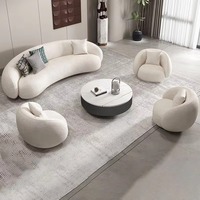 Sofá Seccional de Terciopelo Curvo Minimalista Italiano Moderno de Grado Comercial, Diseño sin Brazos para Proyectos Hoteleros