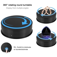 Plateau tournant électrique pour photographie, 4 vitesses, 15 cm, support de présentation rotatif à 360°, matériau ABS, charge USB, capacité de charge de 3 kg, pour bijoux
