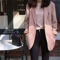 Veste décontractée slim unie pour femme, nouvelle collection printemps-automne, avec revers et fente, style tailleur tendance