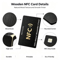 Tarjeta de Visita de Madera Personalizada con Impresión de Lujo, Material Ecológico, RFID NFC, Tarjeta NTAG 216 NFC, Tarjeta de Madera Negra