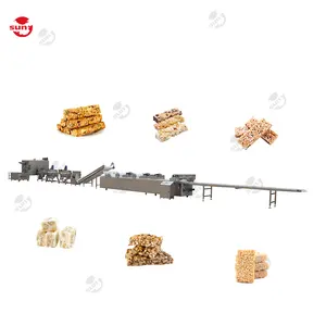 Industrial peanut brittle production line cereal nut candy bar cutting machine gas sugar nut bar machine