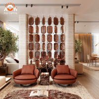Paravent de luxe moderne en métal martelé, suspension lumineuse créative personnalisée pour salon, hall d'hôtel