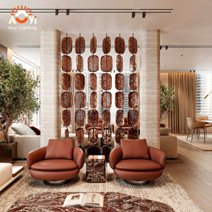 Paravent de luxe moderne en métal martelé, <span class=keywords><strong>suspension</strong></span> lumineuse créative personnalisée pour salon, hall <span class=keywords><strong>d</strong></span>'hôtel - Product Image 3