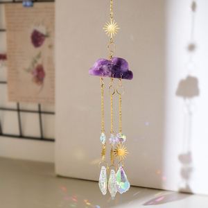 Cristalli all'ingrosso cherry agate cloud sun catcher healing stone campanelli eolici in <span class=keywords><strong>cristallo</strong></span> di quarzo - Product Image 3