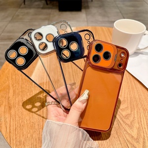 เคสโทรศัพท์มือถือแบบใสพร้อมขาตั้งสำหรับ iPhone 17 Air 16 15 Pro Max  ฝาหลัง TPU PC ชุบเคลือบ ป้องกันเลนส์กล้อง - Product Image 1
