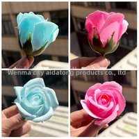 Realistische Seifenrosenköpfe, Drei Stücke für Hochzeits- & Muttertags-Dekorationssträuße, DIY Valentinstag Geschenkzubehör