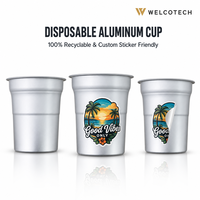 Gobelet en aluminium jetable avec logo personnalisé, 16 oz, gobelet de fête en métal recyclable, décalcomanie DIY, pour boissons froides et bière