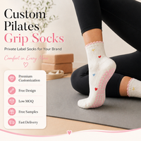 Chaussettes de sport antidérapantes personnalisables pour femmes, idéales pour la course, le yoga et le pilates, en tricot, mi-mollet, avec logo personnalisé