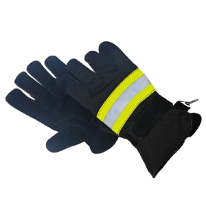 Gants de pompier en cuir de qualité supérieure avec phalanges renforcées et sangle de poignet - Product Image 6