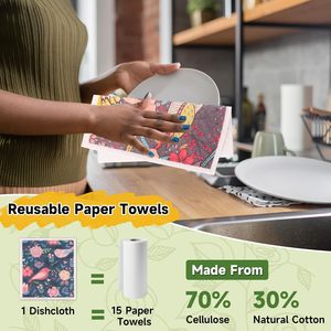 Paños de Cocina Suecos Lavables, Paños de Celulosa Reutilizables, Toallas de Papel Absorbentes, Esponjas para Limpiar Platos, Paños de Cocina - Product Image 4