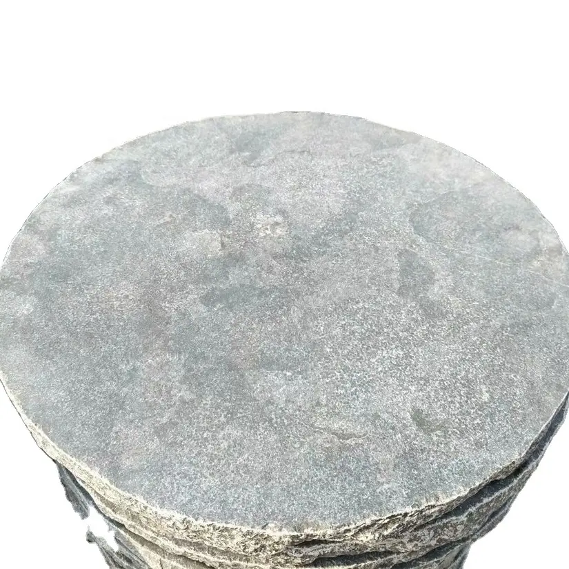 बाहरी उपयोग के लिए ब्लूस्टोन चीनी ब्लू चूना पत्थर L828 में प्राचीन गोल फ्लैगस्टोन स्टेपिंग स्टोन चीनी ब्लू हार्डस्टीन