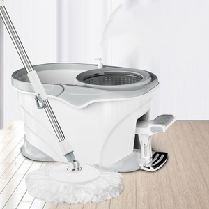 Longstar Bàn Đạp Chân Hộ Gia Đình Làm Sạch 4-Ổ Đĩa Quay Lau Với Bàn Đạp Chân Thép Không Gỉ Lau Xô Bộ - Product Image 2