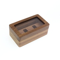 Boîte à bijoux en bois de haute qualité, personnalisée avec logo gravé au laser, pour boutons de manchette, pince à cravate, bague, boîte de protection de bijoux de luxe