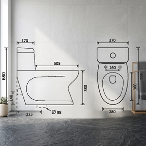 Offre Spéciale : WC Monobloc en Céramique Style Arabe pour le Moyen-Orient, Chasse d'eau Cyclone, Sanitaire pour Salles de Bain / Cabines WC - Product Image 6