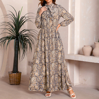 Nouvelle Robe Femme Imprimé Noix de Cajou Rétro 2026 – Tenue de Vacances Élégante Style Européen, Jupe Longue Évasée à Taille Cintrée pour Rendez-vous