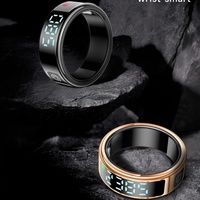 Nouveau Style Ip68 Étanche Fitness Tracker Anneau Bluetooth Connexion Fréquence Cardiaque Oxygène Sanguin Surveillance Du Sommeil LED Smart Ring