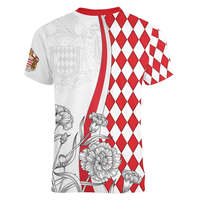 T-shirt personnalisé Monaco pour homme, col en V, avec drapeau de Monaco, célébration du jour de l'indépendance, chemise décontractée pour homme