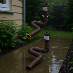 Extensor Flexible para Canalón de Lluvia de Jardín, Color Marrón, para Uso en Exteriores, Modelo D0100XUVC9V, para Drenaje - Product Image 2