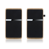 Haut-parleur multifonctionnel en bois USB 2.0 Haut-parleur d'ordinateur avec entrée casque et microphone pour haut-parleur PC