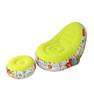 <b>Inflatable</b> <b>Sofa</b> Flocked Beanbag Outdoor Portable Recliner 116x98x83cm PVC Adult Use - Product Image 4