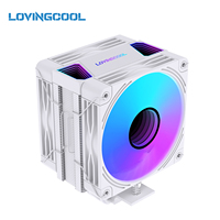 Lovingcool 2026 New Arrival White Black Air Cooling with 6pcs Direct Touch Heat Pipes Dual Tower Cooler TDP 220W 230W AMD INTEL