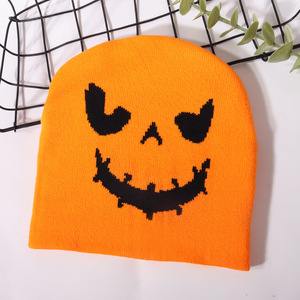 Venta caliente nuevo diseño creativo Halloween Beanie Hat adultos <span class=keywords><strong>calabaza</strong></span> <span class=keywords><strong>cara</strong></span> gorro de punto divertido Acción de Gracias Halloween decoración sombrero - Product Image 3