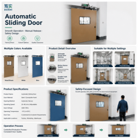 Pintu Baja Modern Dushi Medical untuk Rumah Sakit, Ruang Bersih, Tahan Air, Antibakteri, Tahan Api, Tahan Korosi, Bengkel, Aula, Hotel
