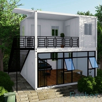 Maisons de villa flottantes en acier, maisons modulaires illuminées, en forme de grands chiffres, à vendre