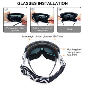 Lunettes de ski OEM Protection CE UV400 anti-buée Lunettes de snowboard Lentille cylindrique polarisée miroir Lunettes de neige d'hiver OEM - Product Image 2