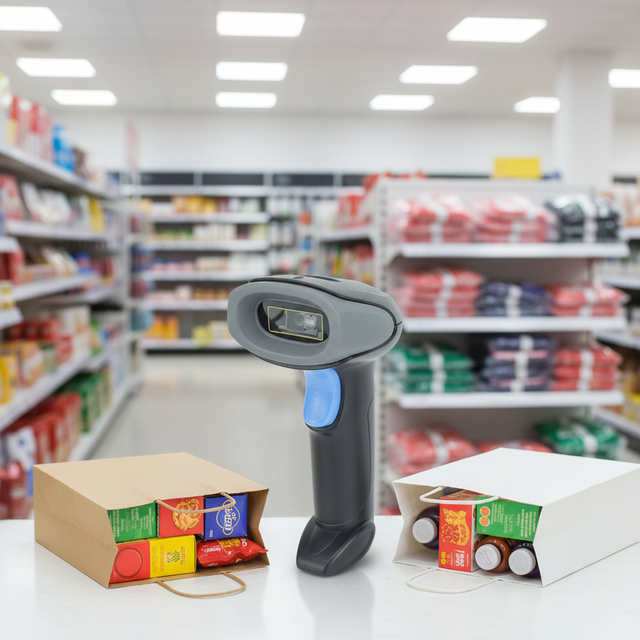 Handheld 2D Wireless Barcode Scanner 1D 2D QR Code Logistics Waybill Barcode Scanner Gun