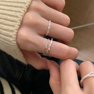 S925 Sterling Silver Irregular Double Layer Lava <b>Ring</b> For Women <b>Open</b> Finger Stackable Everyday Wear Jewelry - Product Image 5