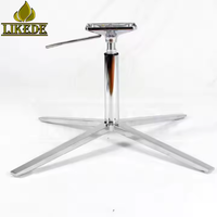 Base de chaise pivotante en aluminium robuste 830 mm 4 étoiles, finition chrome poli, réglable en hauteur pour canapé, bureau, extérieur, atelier, mobilier