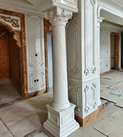 Pilier en marbre cannelé personnalisé, style romain, plusieurs styles de chapiteaux, colonne sculptée à la main pour la décoration de l'entrée de la maison