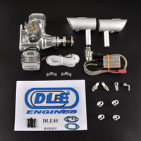 Original DLE40 40cc Zweizylinder-Benzinmotor 4,8PS 9,5kg Hoher Schub 2-Takt-Motor mit Walbro Vergaser NGK Zündkerze