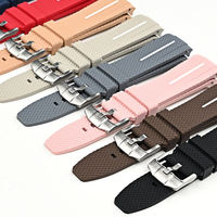 Bracelet de montre en silicone NYY, texture fibre de carbone, 20 mm, motif tissé, ajustement universel, boucle en acier inoxydable - Bracelet de montre Sowar