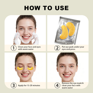Mascarillas y Parches de Gel para Ojos con Colágeno Coreano, Oro y Vitamina C, Hidratantes, Antiarrugas, Energizantes y Restauradores, Set de Regalo - Product Image 4