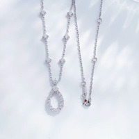 Collier pendentif ajustable en platine Pt950 avec diamant de laboratoire taille brillant rond, certifié IGI, 7,227g, chaînes de mode délicates et élégantes