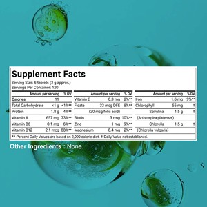 OEM ODM Pure Spirulina Chlorella Tablets Dietary <b>Supplement</b> Promote Digestion Function and Boost Immune System for Adult - Product Image 2