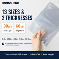 Sac plat en PE transparent, résistant, épais, imperméable, anti-humidité, à ouverture large, pour l'emballage de bonbons et de boissons, vente en gros