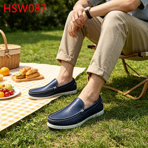 ZYF, Scarpe Nautiche Versatili Marroni/Blu Lavato Senza Bolli per Esplorazioni Urbane e Viaggi HSW089 - Product Image 4