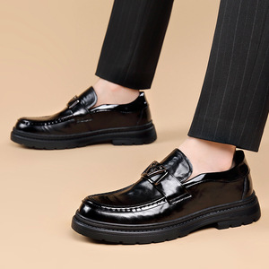 Mocasines de Negocios para Hombre, Parte Superior de Cuero Genuino, Antideslizantes, Elegantes, Zapatos de Oficina, Impermeables, Cómodos, para Todas las Temporadas, de Goma - Product Image 3
