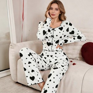 Conjunto de Pijama de Camisola con Forma de Corazón para Mujer, Superventas Transfronterizo en Europa y América 2025, Se Puede Usar en Casa - Product Image 2