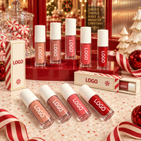 Vente en gros de Noël : Rouge à lèvres liquide végétalien 18 couleurs, couleur nude mate hydratante, marque privée personnalisée, résistant à l'eau