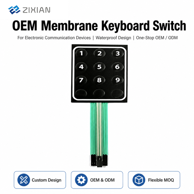 OEM Industrial Control Panels Membrane Keyboard Switch IP65-IP67 Waterproof Rating >1 Million Service Life Tactile Buttons for