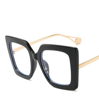 8040 diseñador de lujo mujeres marco moda cuadrado azul luz bloqueo gafas claro óptico espectáculo Retro hombre alta calidad