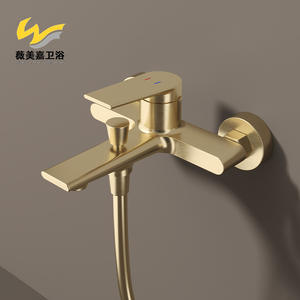 Ensemble de pomme de douche murale à double poignée en or brossé, robinet de baignoire triple, conception pressurisée réglable pour salles de bain à domicile - Product Image 3