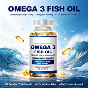 Huile de poisson <span class=keywords><strong>Oméga</strong></span> <span class=keywords><strong>3</strong></span> ODM OEM 1200mg <span class=keywords><strong>EPA</strong></span> 900mg DHA Triple Concentration Haute Pureté Sans Régurgitation Gélules Molles de Poisson des Grands Fonds pour la Santé du Cœur et du Cerveau - Product Image 1